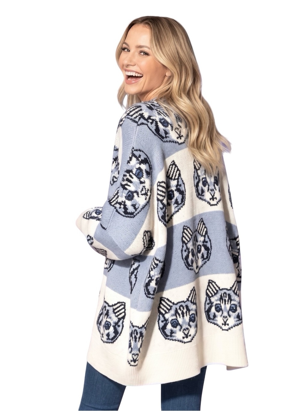 Dressed in Lala Pretty Kitty Oversized Cardigan